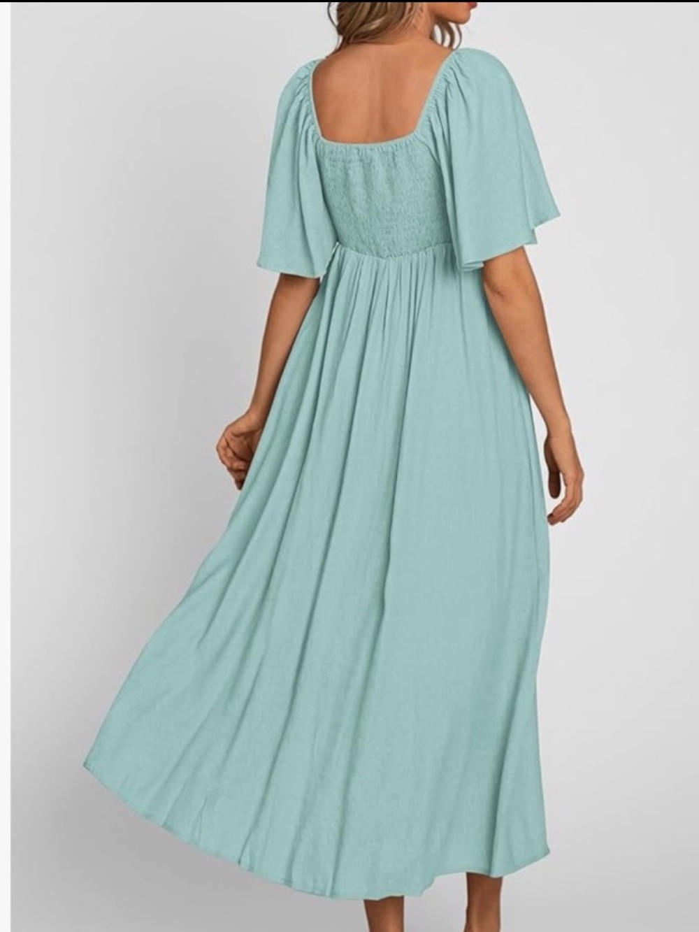 Tie-Front Maxi Dress in Light Aqua - Women - Picture 2 of 2
